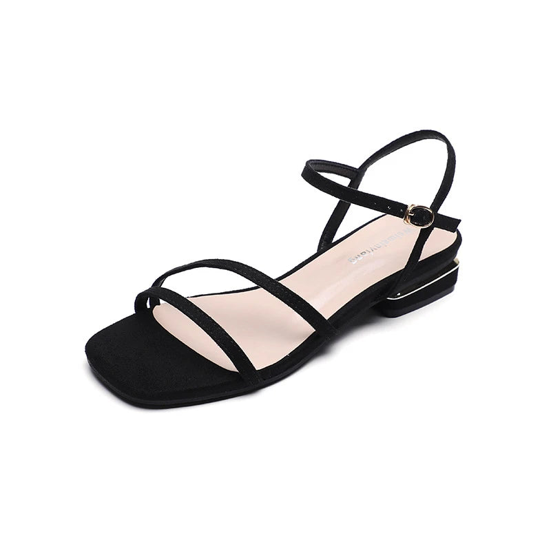 Women One Strap Sandals 2026 Korean Simple French Ankle Flat Slide Zpaxo 228-1 Black 40 China Mainland
