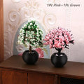 ▶2Pcs 1/12 Dollhouse Simulation Flower Pot Model Doll Home Miniature Potted Plants Garden Ornament Micro Scene Decor Zpaxo A3