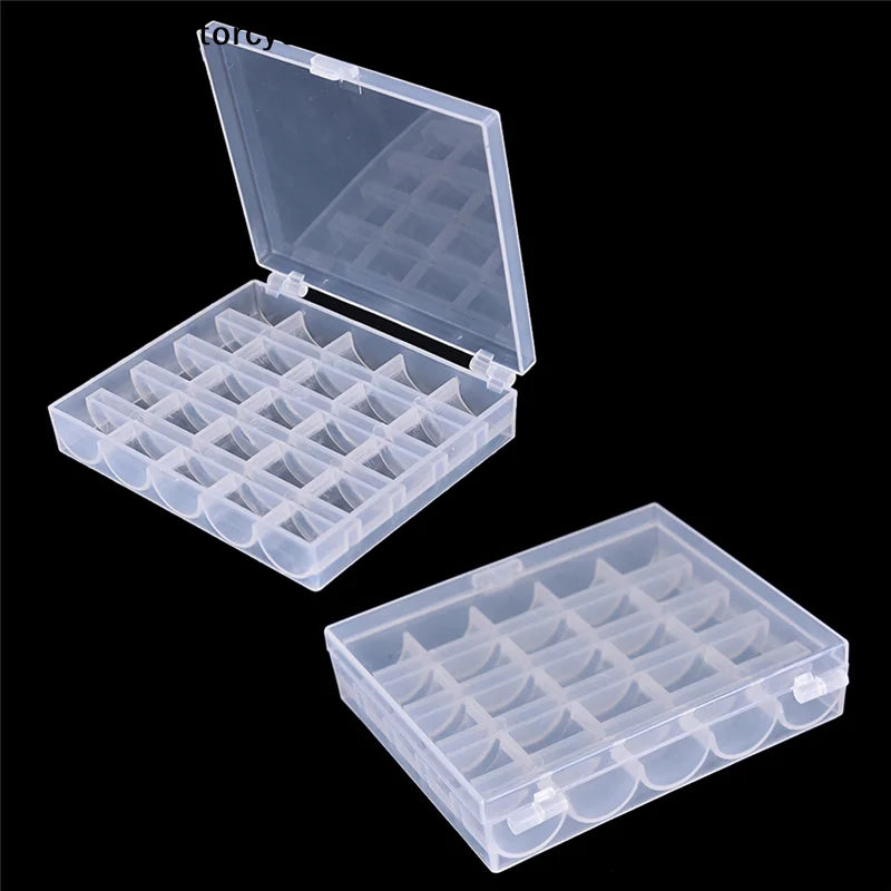 Sewing Bobbins Spools Clear Plastic Machine Storage Box Empty Spool
