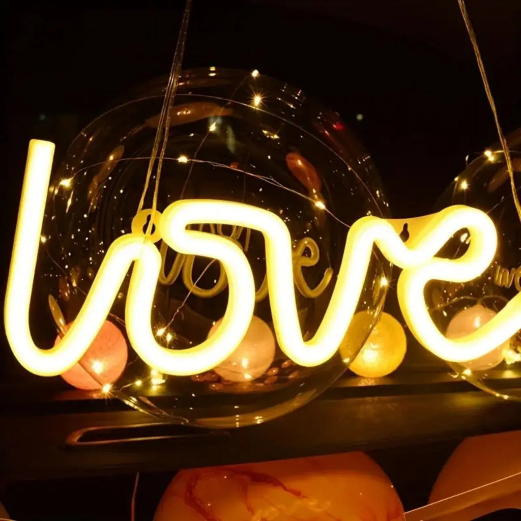 LOVE Shape LED Neon Sign Battery Powered Novelty Letter Mini Night Zpaxo