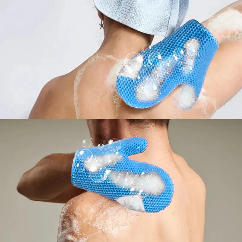 Honeycomb TPU Exfoliating Shower Finger Caps Deep-cleansing Body