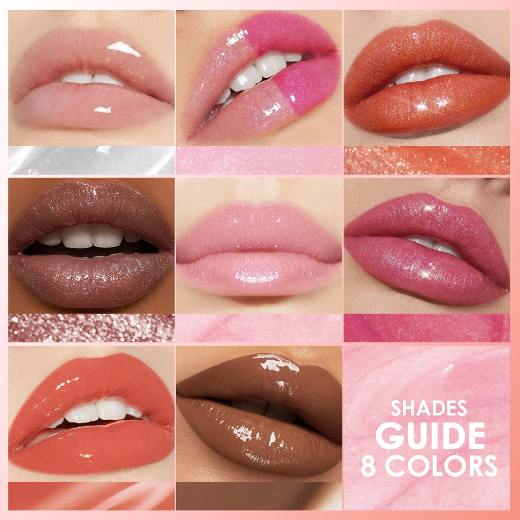 Crystal Jelly Lip Gloss Tube Lip Moisturizing Oil Shiny Lip Oil Moisturizing Women's Lip Gloss Makeup Lip Gloss Cosmetics Zpaxo