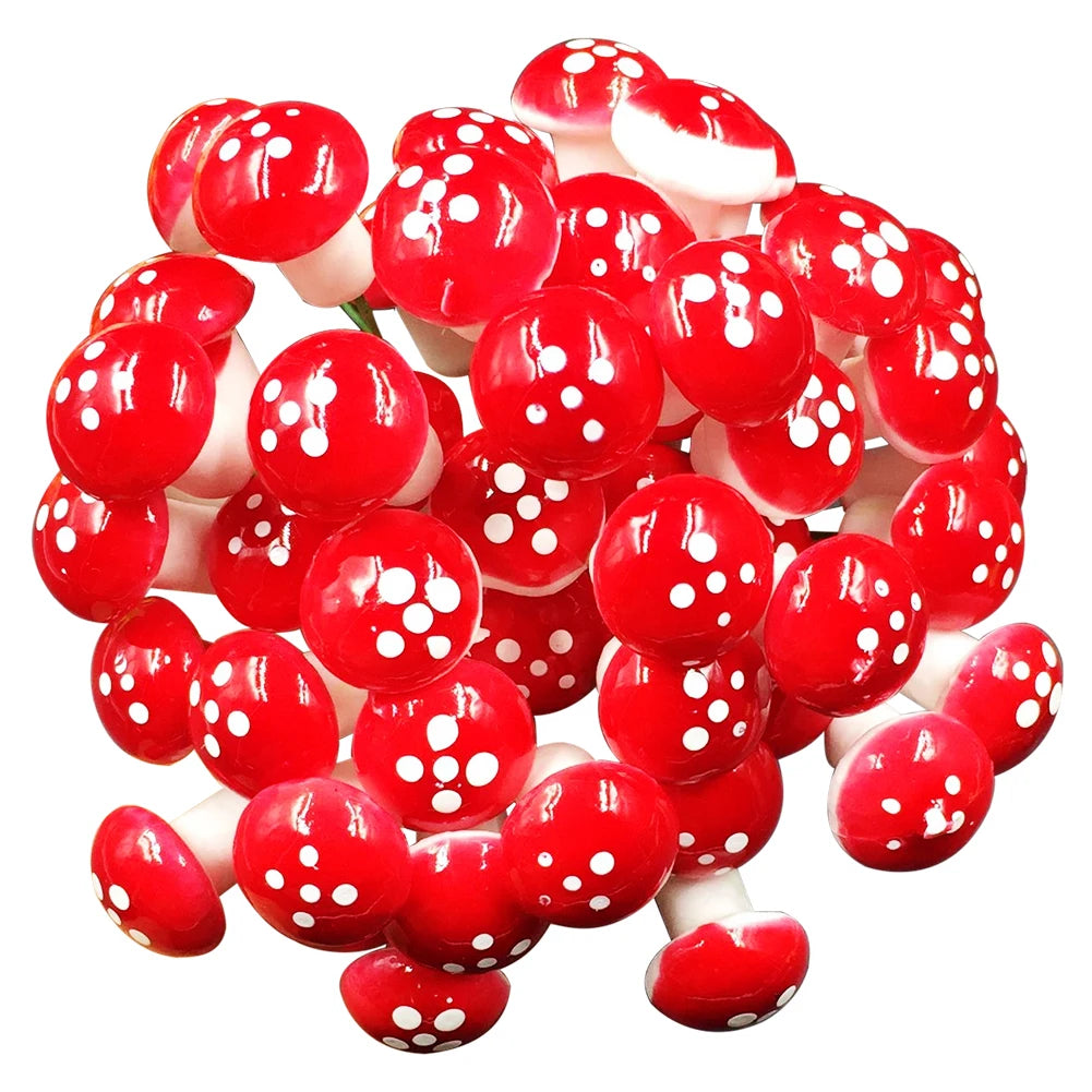 20-200PCS Gothic Skull Mushroom Sculptures Halloween Decoration Skeleton Mushroom Ornament Landscape Garden Potted Plant Decor Zpaxo StyleC 50PCS