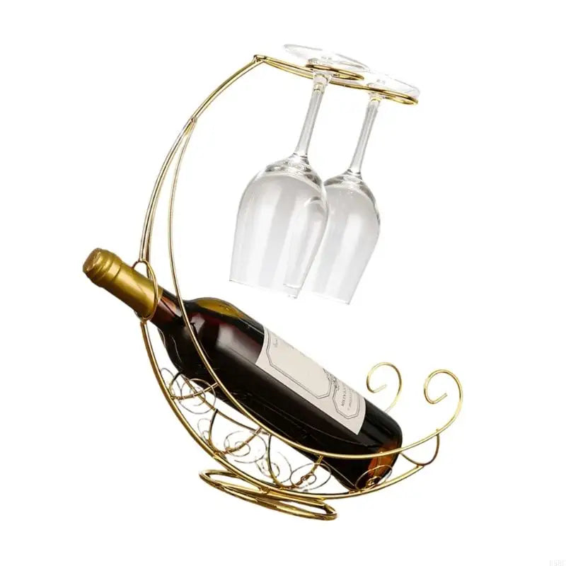 Sturdy Metal Pirate Ship Inspired Wine Rack Bottle Storage Decorative