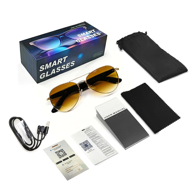 2026 New 800W Pixel Camera Smart Glasses Video Recording AI Photo Recognition Bluetooth Call Voice Translation Sunglasses Man Zpaxo Brown Color Change