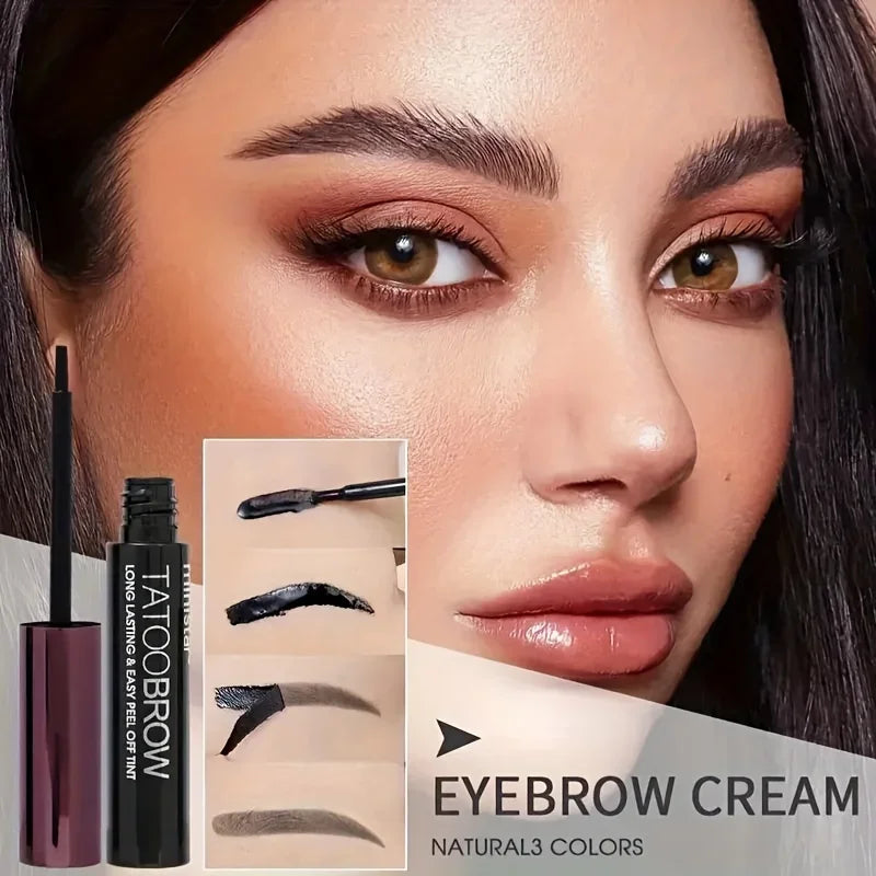 1pc Tattoo Peel Off Eyebrow Gel Tint, Semi Permanent Brow Tint, Waterproof, Transfer-proof, For Fuller & Defined Looking Brows Zpaxo