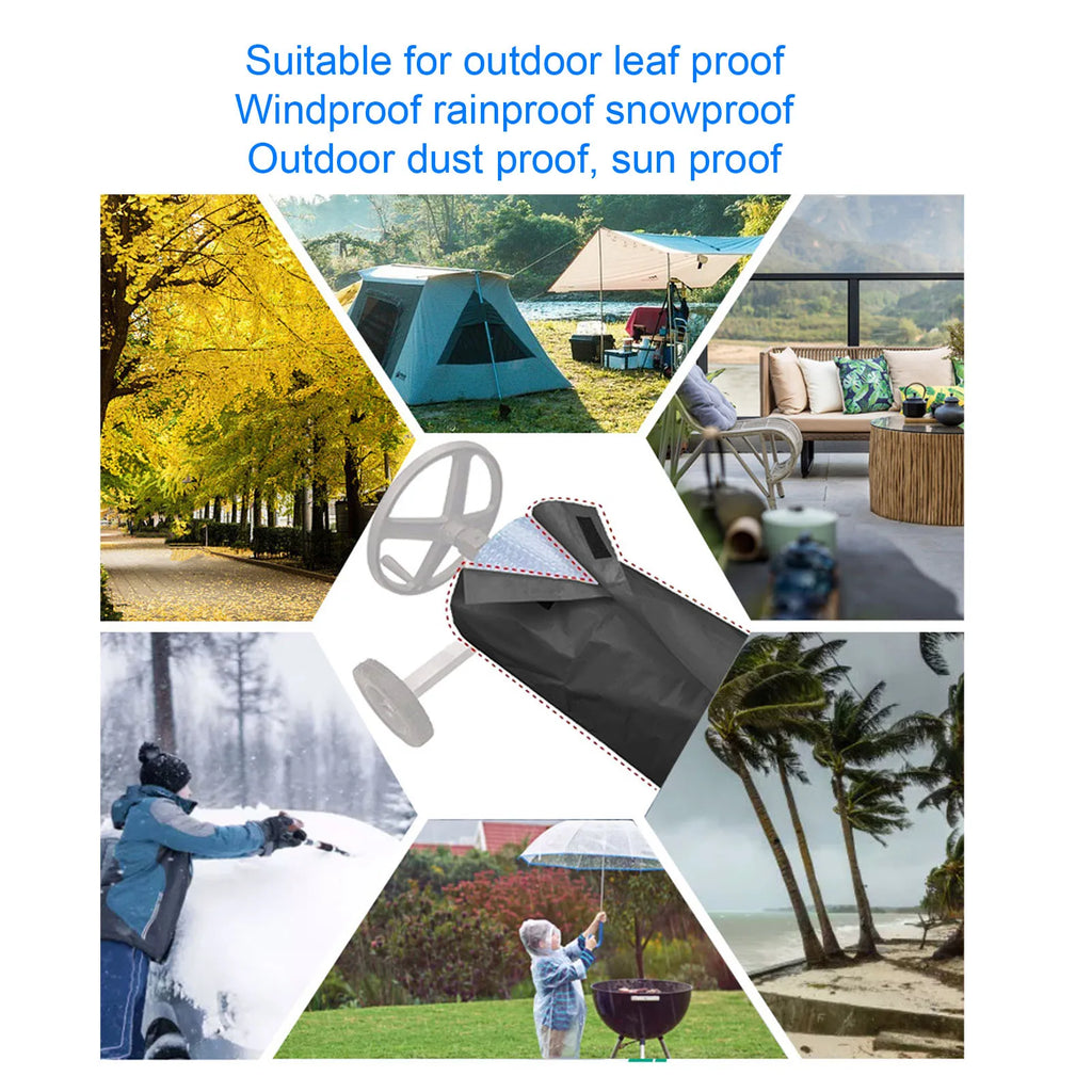 Summer Pool Solar Reel Protective Cover Oxford Cloth Outdoor Pool Solar Reel Blanket Protector for Swimming Pools Black Zpaxo