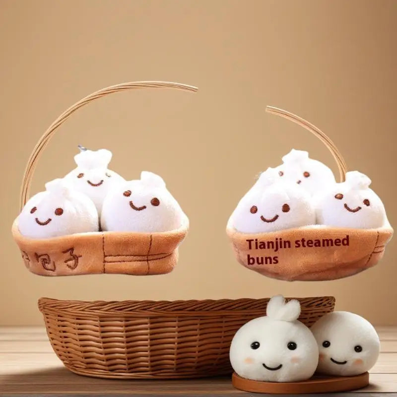 Birthday Present Idea Kawaii Xiaolongbao Keychain Soft Cartoon Bun Zpaxo