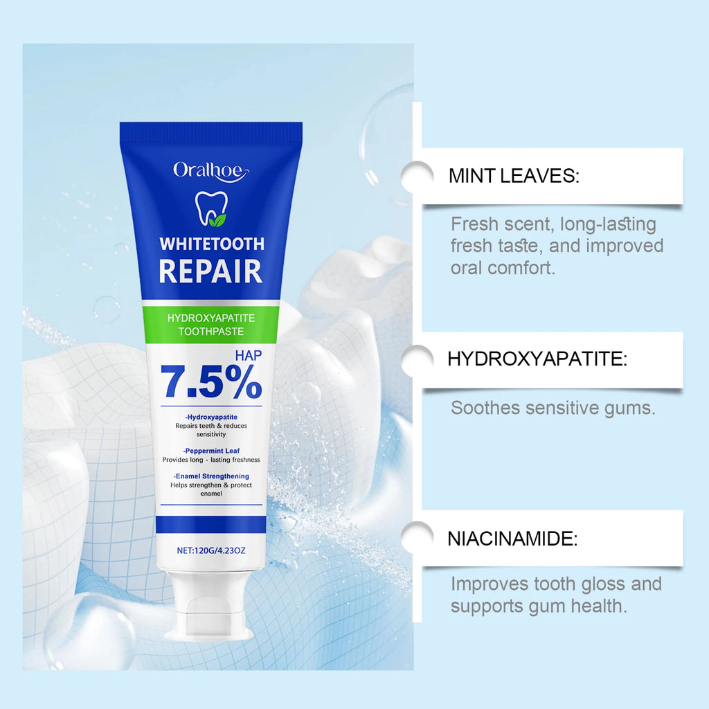 Repair Hydroxyapatite Toothpaste Remove Bad Breath Plaque Stain Deep Cleaning Stains Brightening Teeth Toothpaste Zpaxo
