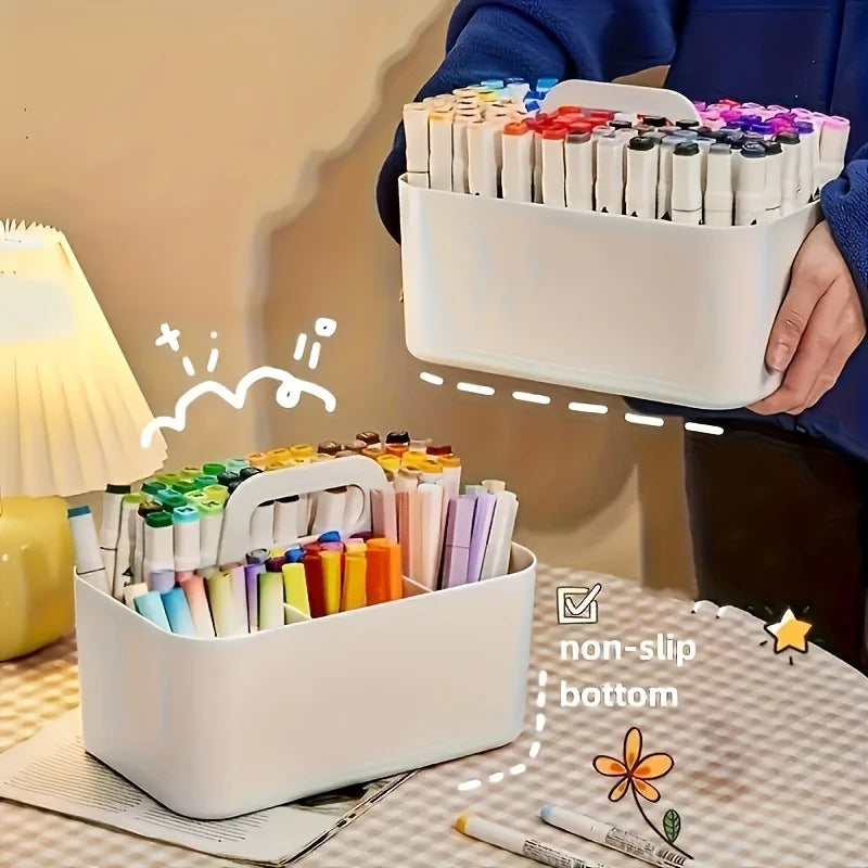 Multi-functional Storage Basket Handle Portable Pencil Pen Holder