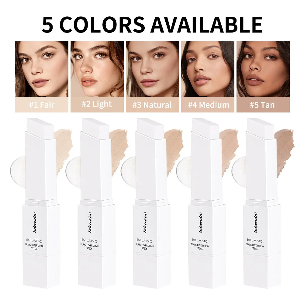 Blanc Cover Cream Stick Color Changing Foundation with Detachable Brush Coverage Changing Foundation Stick Base Makeup Zpaxo