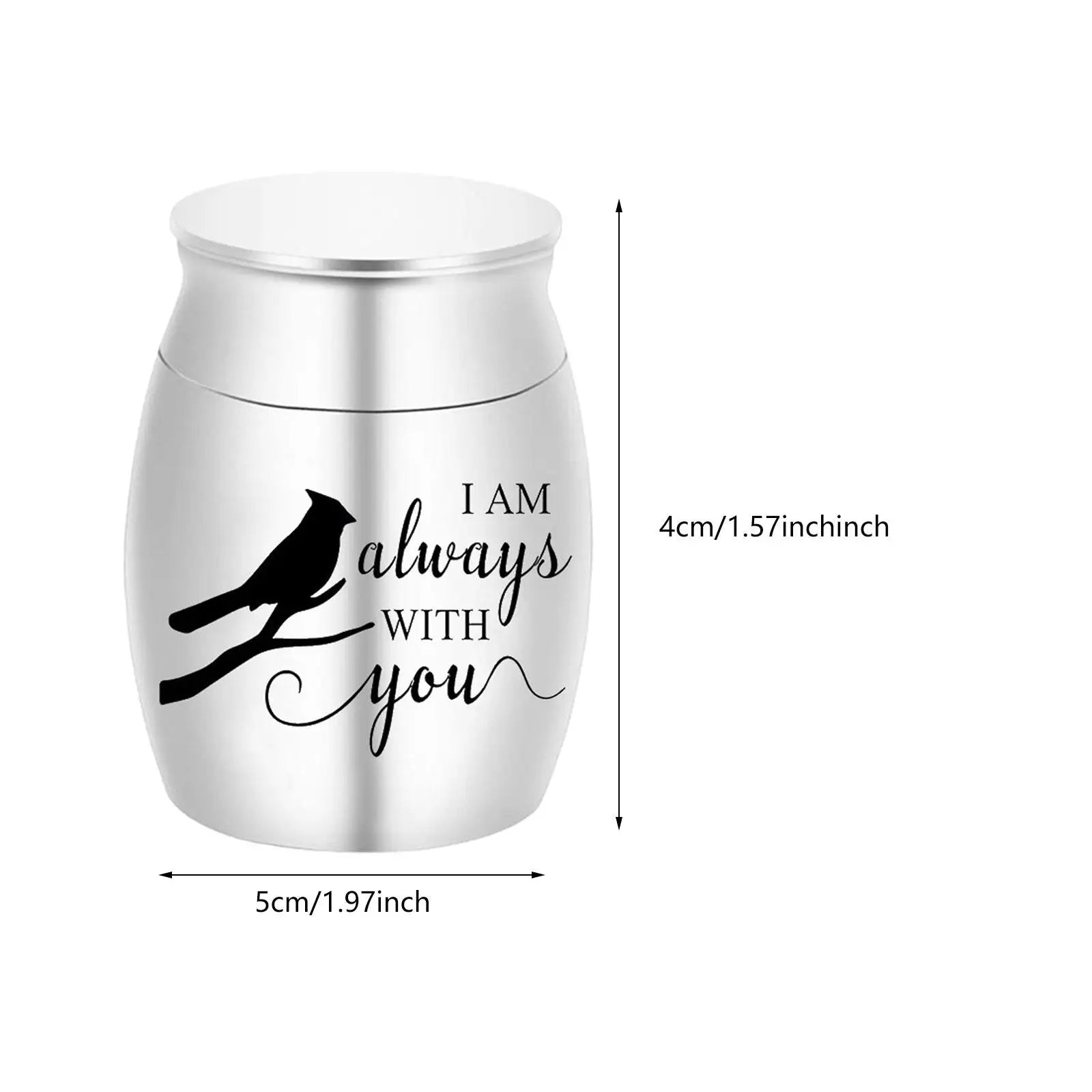 Mini Stainless Steel Pet Cremation Urn | Memorial Keepsake Case Pet Memorial Urn Zpaxo Silver