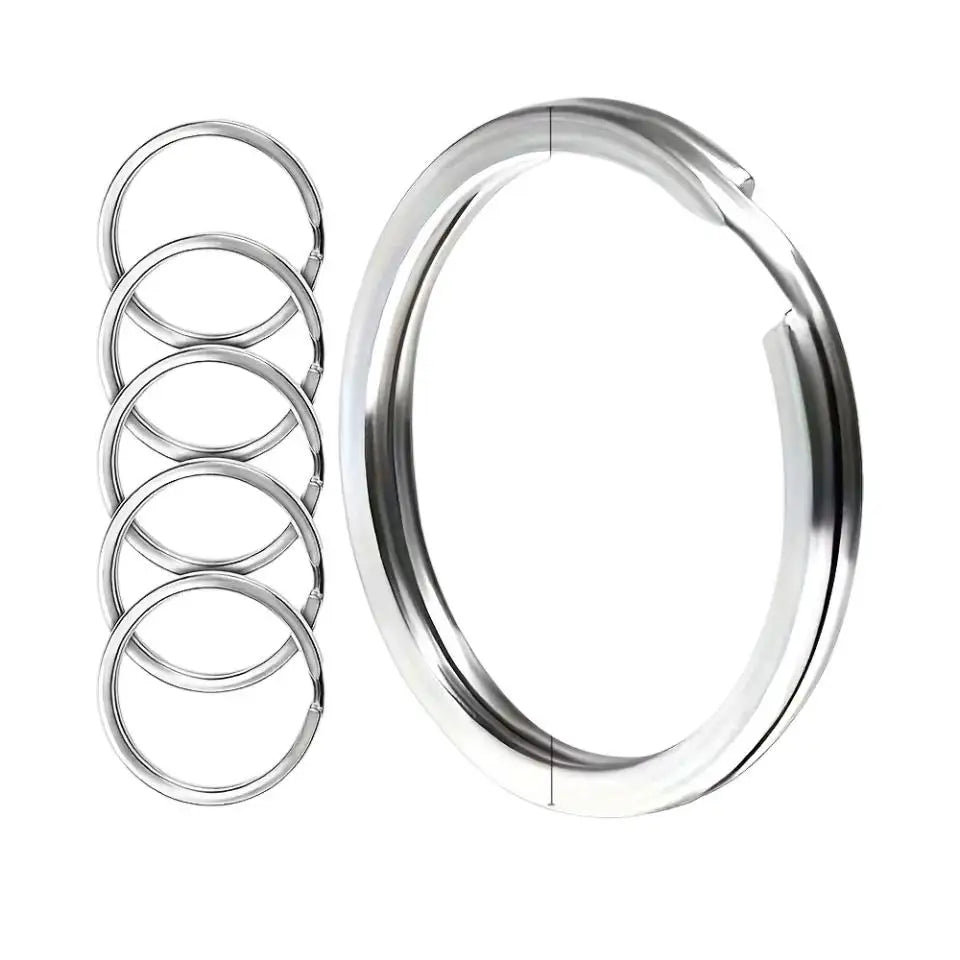 10pcs 304 Stainless Steel Key Rings – 2.54 cm Flat Ring, Separated, for Home, Car & Men's Accessories Zpaxo