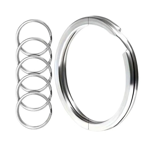 10pcs 304 Stainless Steel Key Rings – 2.54 cm Flat Ring, Separated, for Home, Car & Men's Accessories Zpaxo