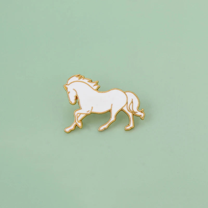 Fashionable Brooch Pins Depicting Year Horse Enamel Animal Jewelry Zpaxo A2