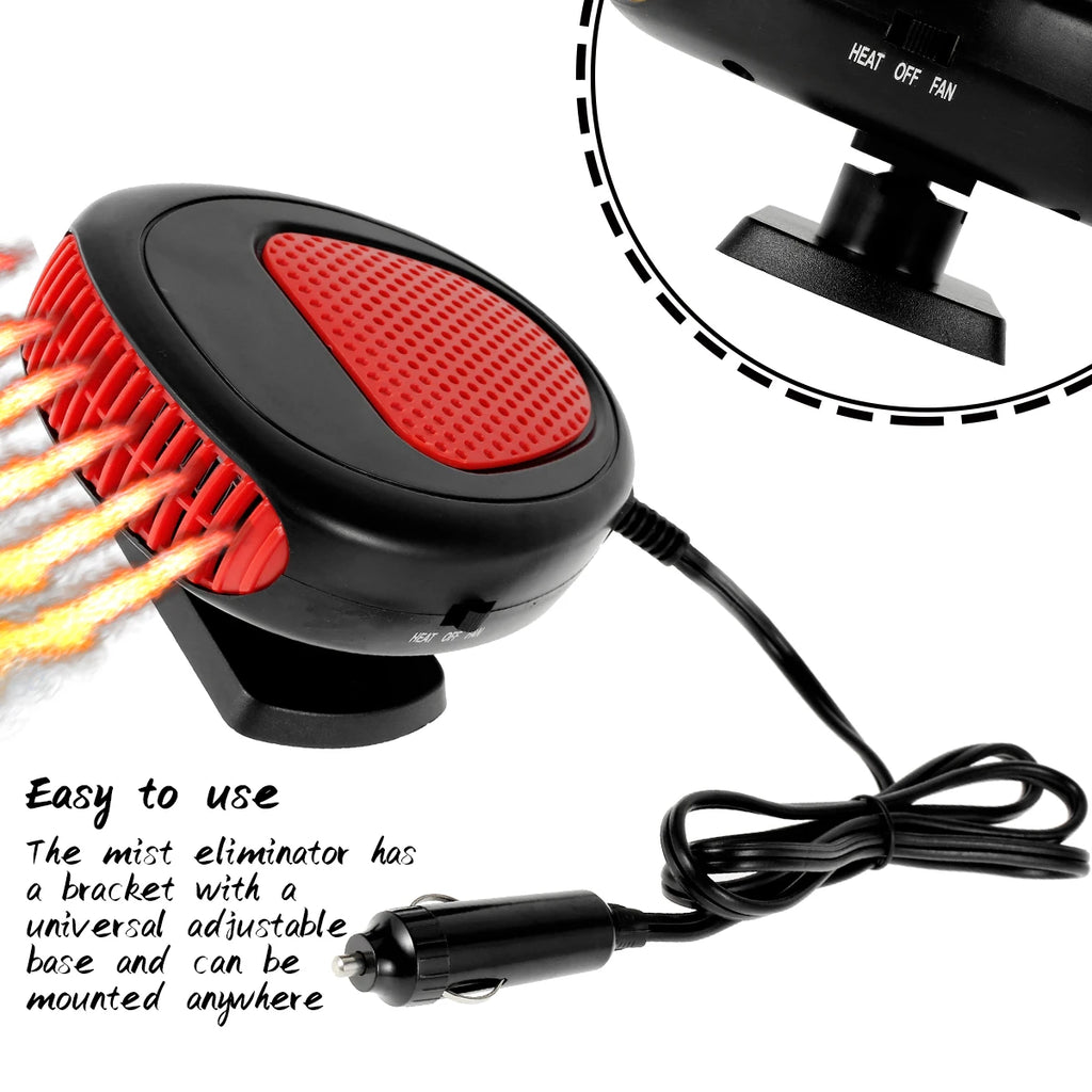 Car Defogger Heater Fan 2 In 1 Cooling & Heating 12V/24V Fast Heating Defrost Defogger Windshield Car Anti-Fog Winter Accessorie Zpaxo
