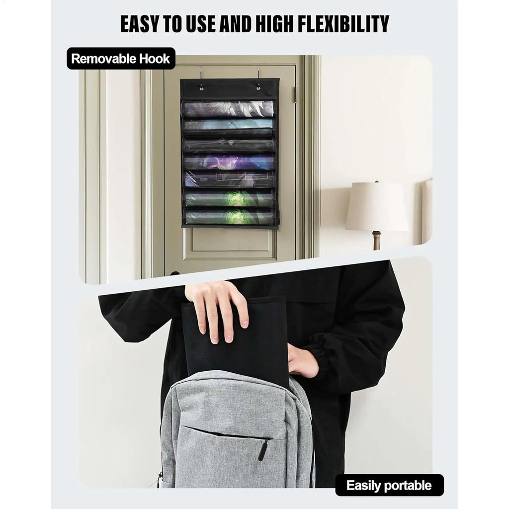 Game Mat Holder Accessories Organizer Bag Transparent Slots Family