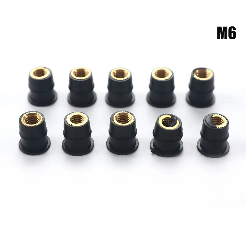 Motorcycle M4 M5 M6 Rubber Well Nuts Blind Fatener Windscreen Zpaxo M6