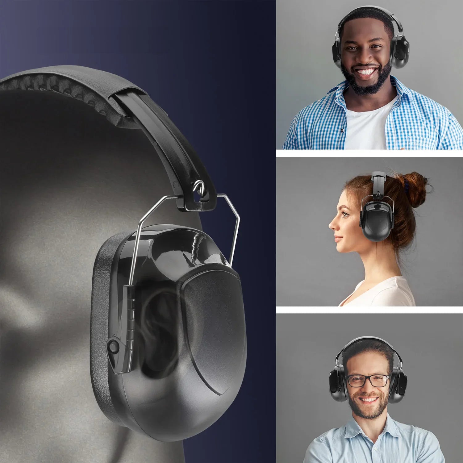 Anti-noise Earmuffs Adjustable Ear Protector Hearing Headphones Zpaxo