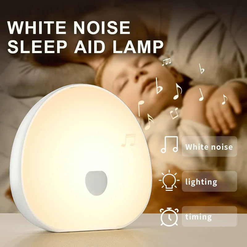 LED Night Light & White Noise Lamp – 7-Color Rechargeable