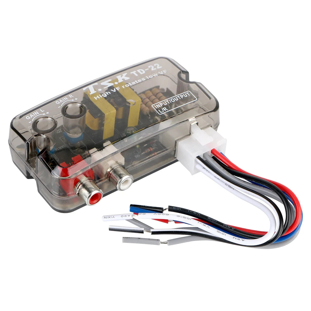 12V Converter Adapter Adjustable Frequency Line Car Subwoofer Stero Radio Converters Auto Car Audio Converter RCA Stereo Zpaxo