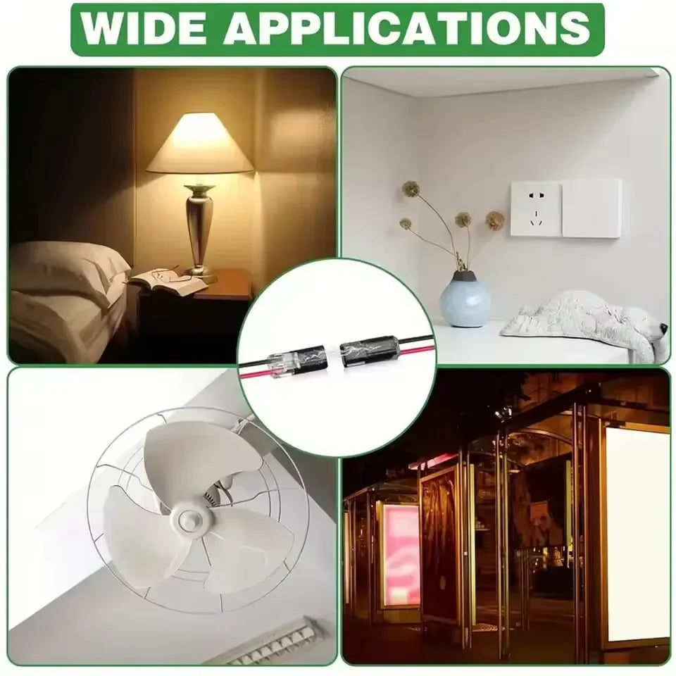 100 2 Pin Way Universal Compact Pluggable LED Wire Connector Zpaxo