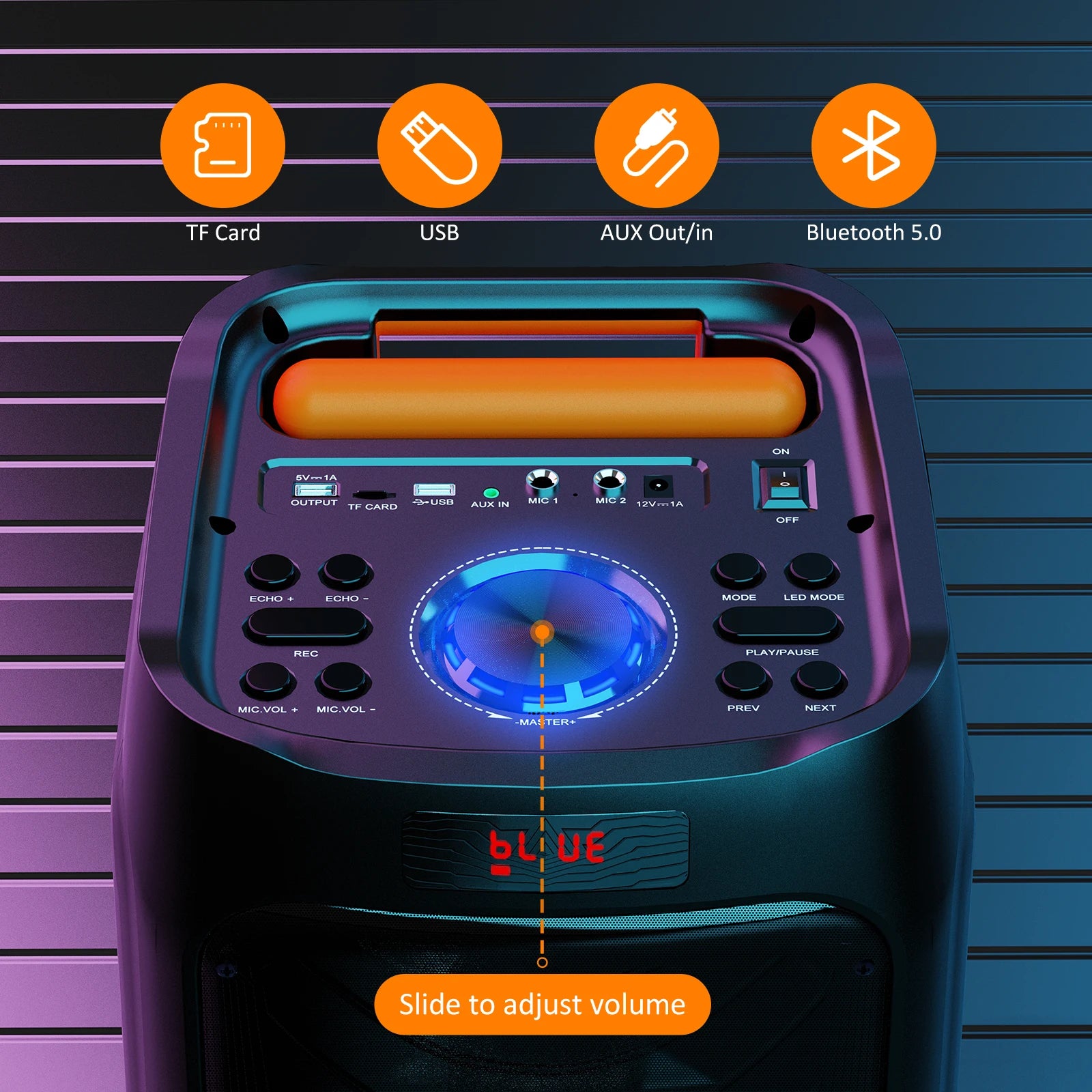 T8 Karaoke System 2 Wireless Microphones Large Bluetooth Speaker Zpaxo