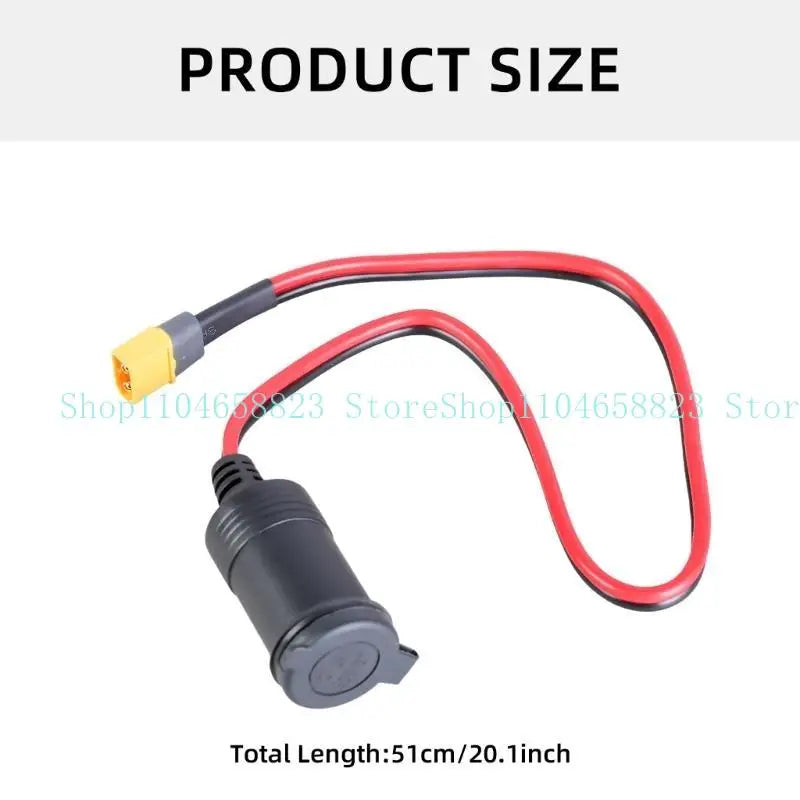 XT60 Male/Female to Car Charging Adapter 14AWG Female Car Charging Adapter Socket Connector Cable for Car Truck Motorcycle Zpaxo