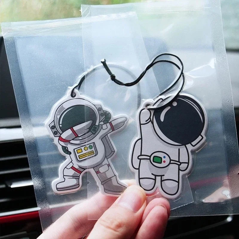Cute Astronaut Car Fragrance Piece Cartoon Car Rearview Mirror Hanging Perfume Piece Pendant Ornament Car Interior Decor Pendant Zpaxo
