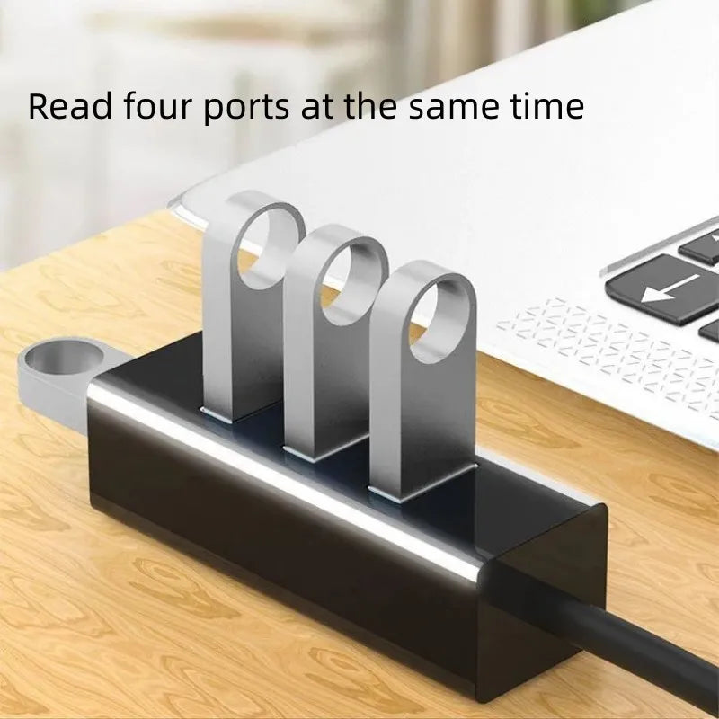 4-Port USB 3.0 Hub – Portable High-Speed USB Splitter for PC USB Hub Zpaxo