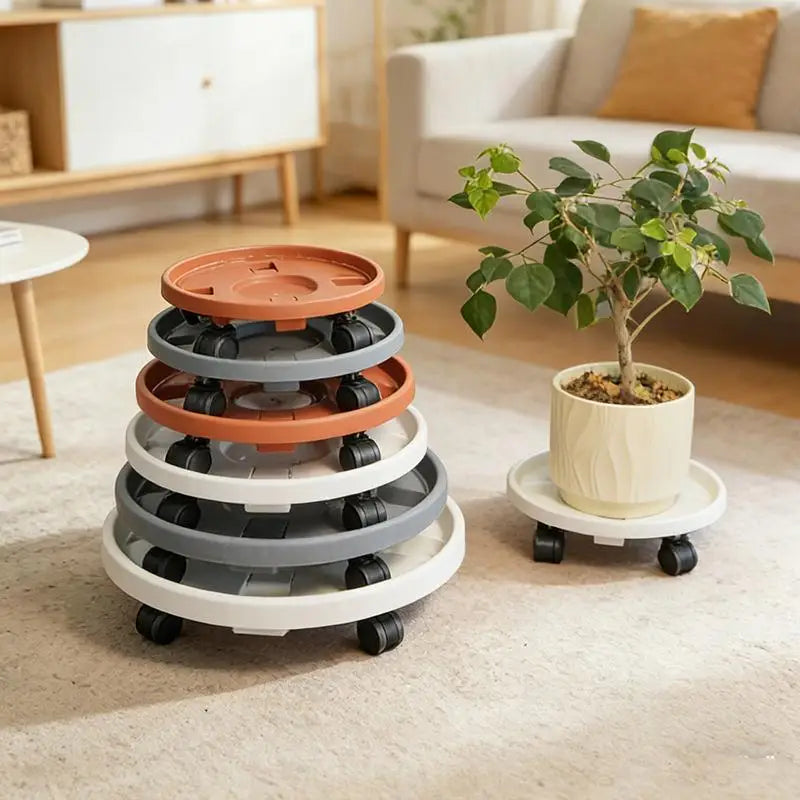 Rolling Plant Stand Tray – Heavy Duty Wheeled Flower Pot Caddy