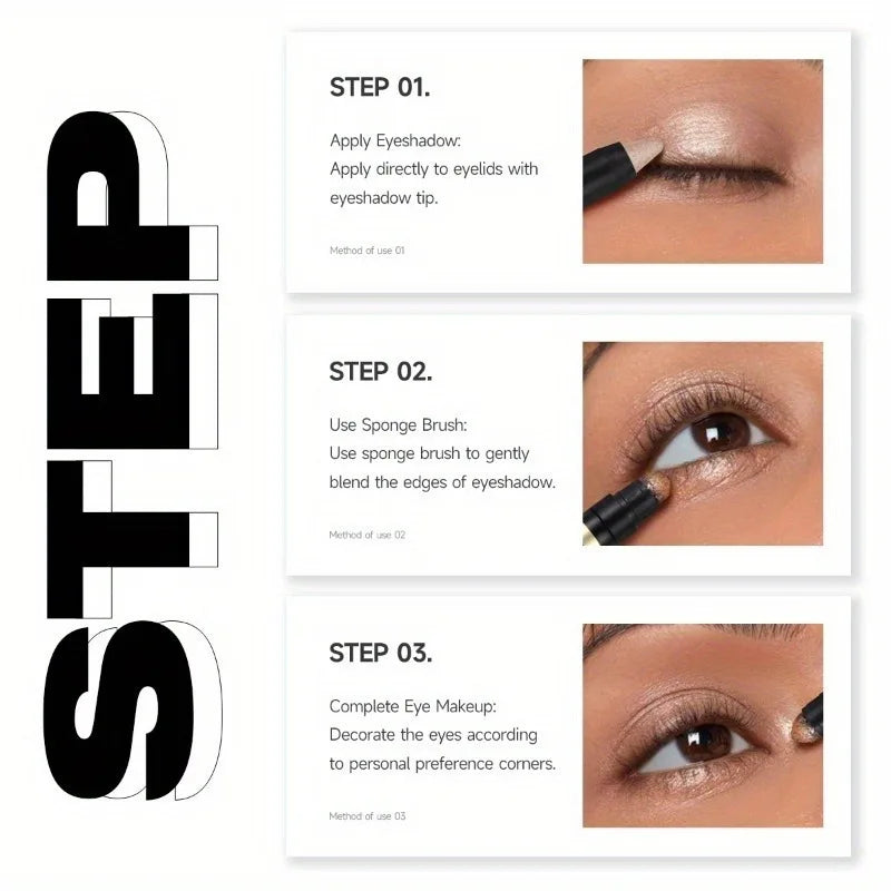 Metallic Glitter Eyeshadow Stick Matte Waterproof Shimmer Lying Silkworm Long Lasting High Gloss Pearlescent Eyeshadow Pen Zpaxo