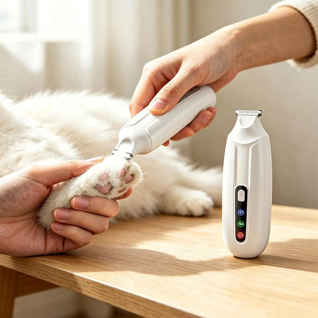 Pet Hair Trimmer Trimming Tool LED Light Electric Dog Paw Grooming