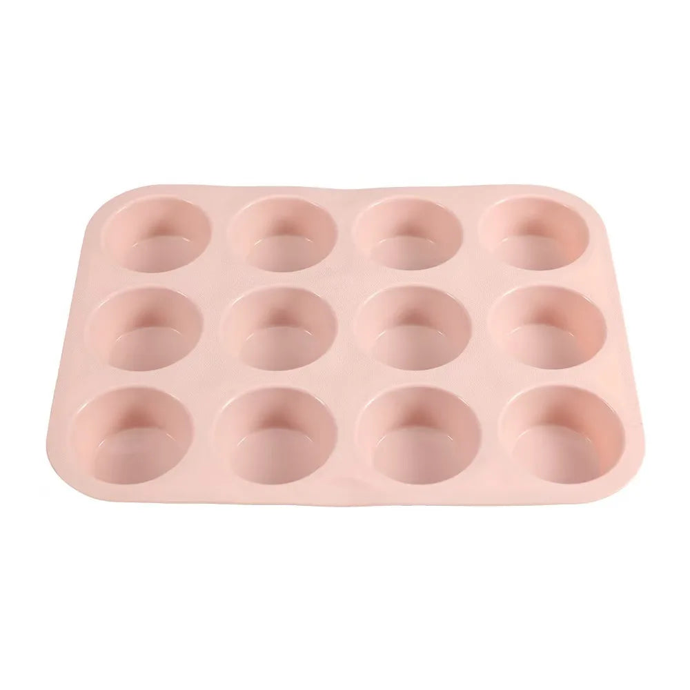 Nonstick Silicone Mini Muffin Pan Baking Pans Food Grade Cupcake Zpaxo Pink