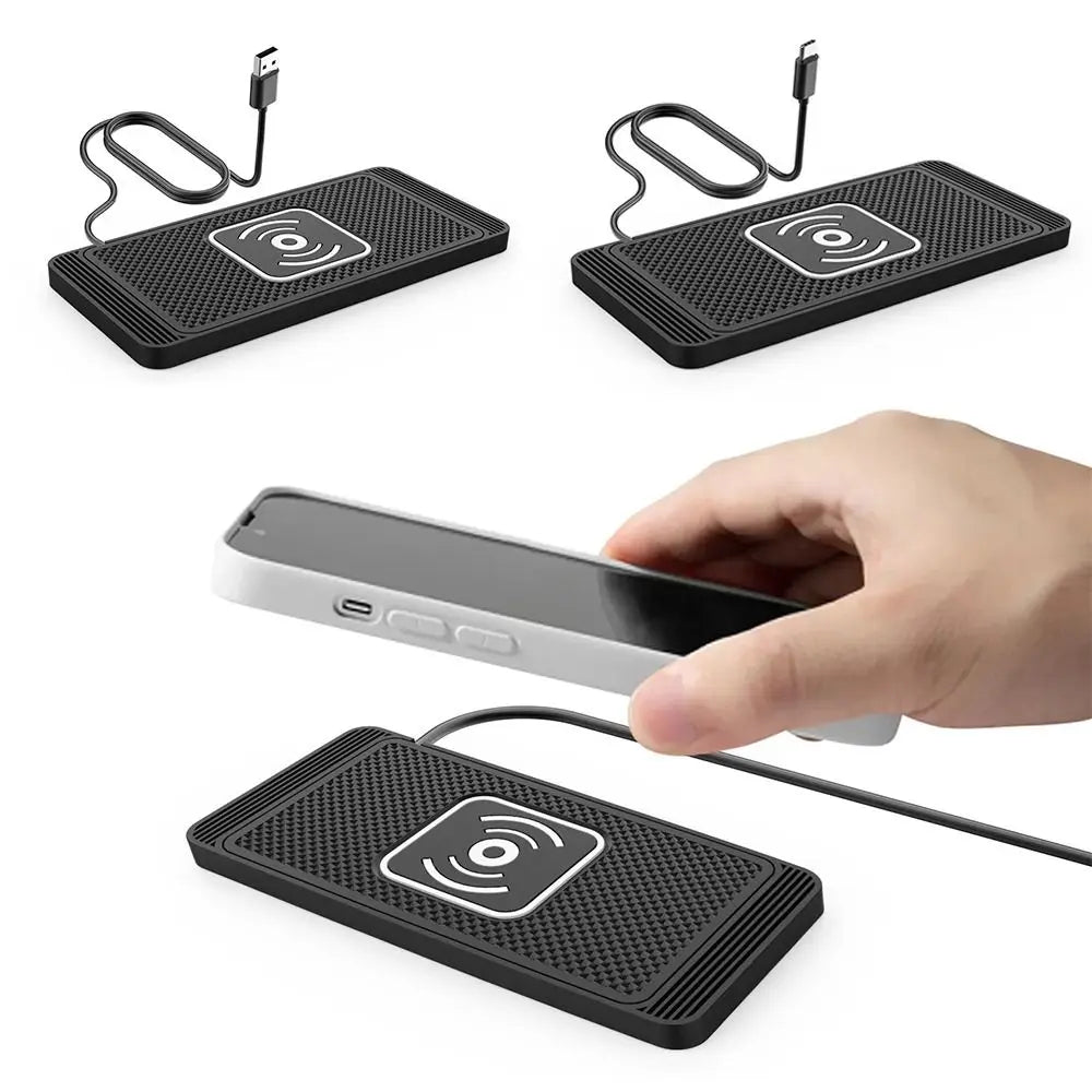 Fast Charging Car Wireless Charger Non-Slip Pad 15W Car Charging Pad Type-C USB Port Satable Wireless Car Charger Car Use Zpaxo