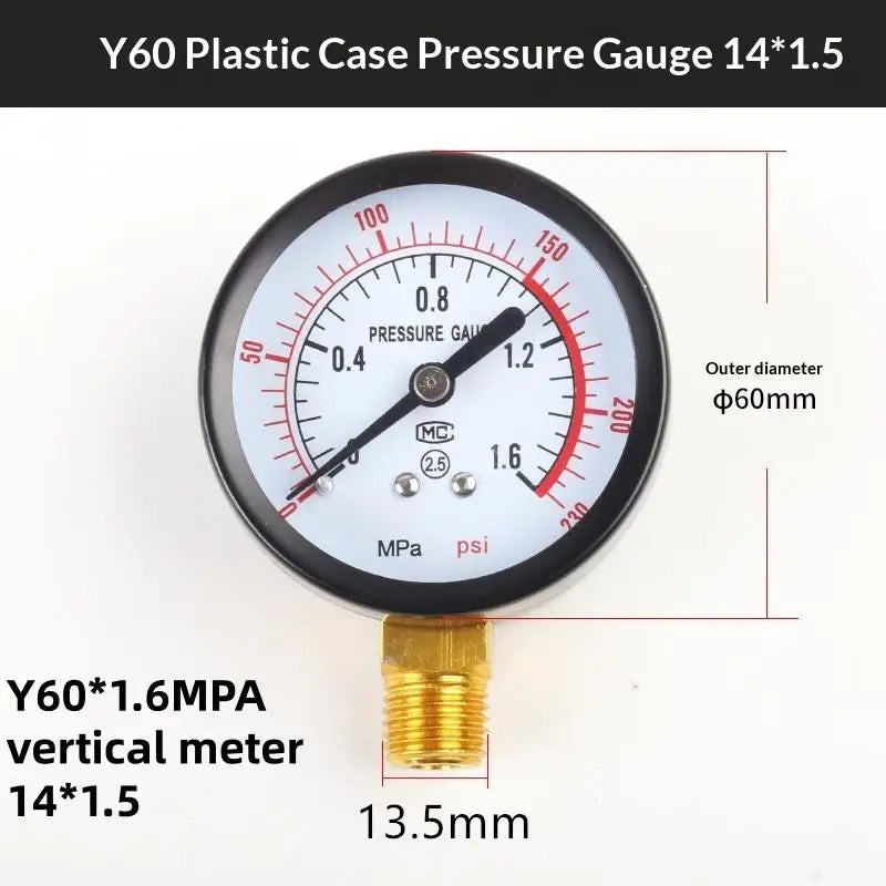 1Pcs 0-25Bar 0-10Bar 0-12Bar Hydraulic Fluid Measuring Instrument Air Compressor Pressure Gauge DIY Accessories Zpaxo A6