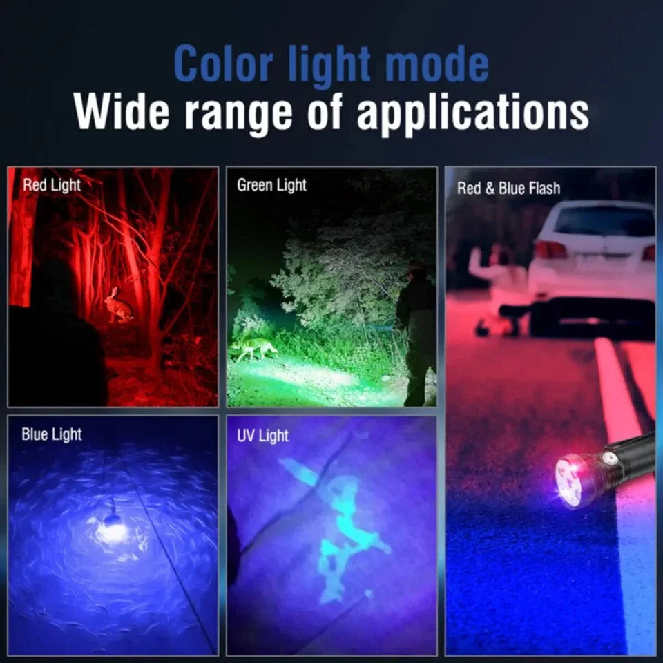 POCKETMAN 5-in-1 LED Flashlight USB Rechargeable 10 Modes 3800LM