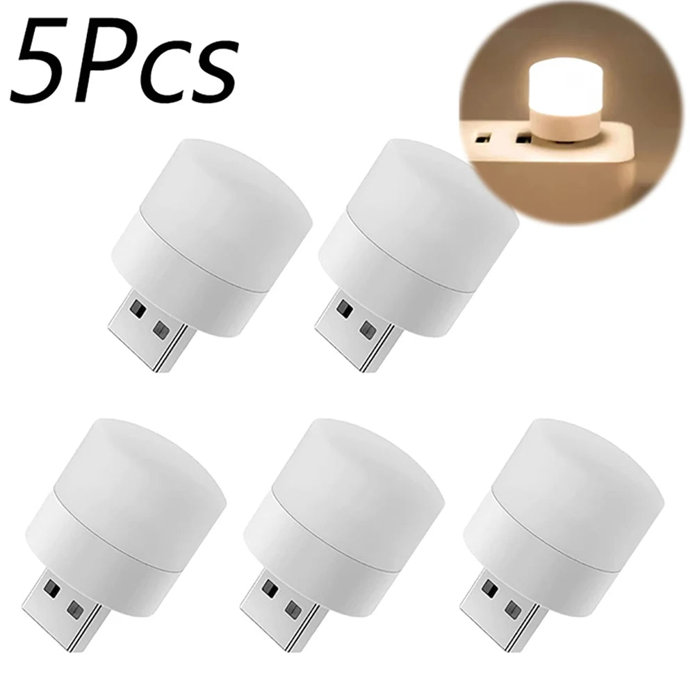Mini USB LED Book Light – Warm White Eye-Care Night Lamp USB LED Book Light Zpaxo 5pcs Warm