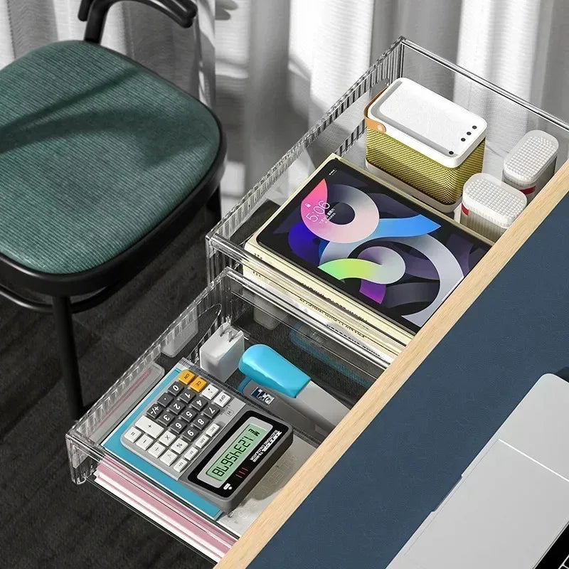 Invisible Storage Table Shelf Box Pull Out Hanging Under Desk Drawer