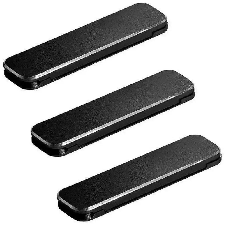 ▶1/3PCS Mini Invisible Foldable Mobile Phone Stand Aluminum Alloy Desktop Mount Material Holder Adjustable Angle For Cellphone Zpaxo 3PCS Black