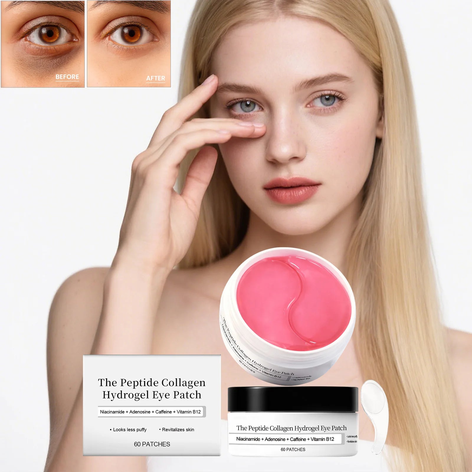 Peptide Collagen Hydrogel Eye Patches – Wrinkles & Dark Circles Eye Gel Patches Zpaxo