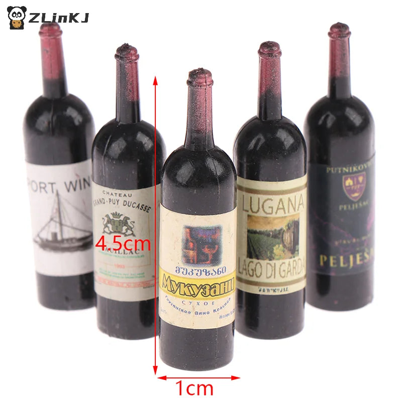 ▶10Pcs 1/12 Dollhouse Miniature Mini Wine Bottle Set With Box Simulation Drinks Model Toys For Doll House Decoration Accessories Zpaxo