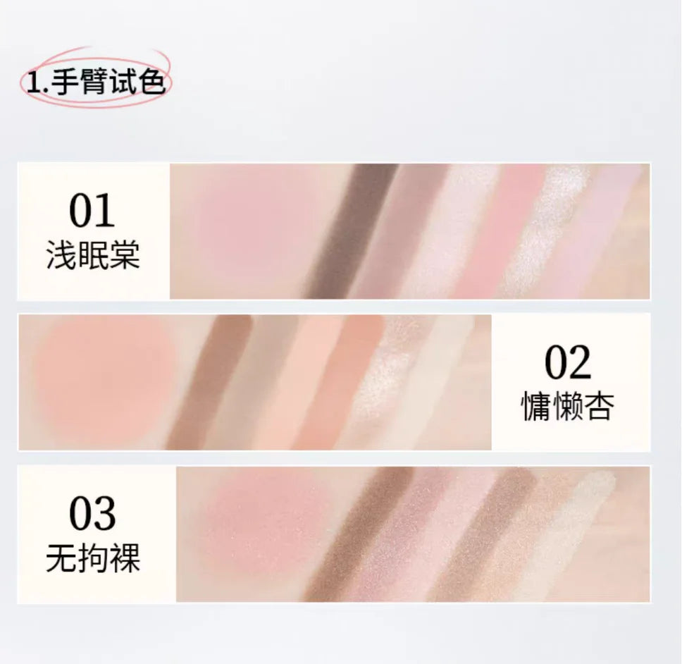 Qianyan Cheeryep Eyeshadow Palette Blush Multi-purpose Matte Satin Zpaxo