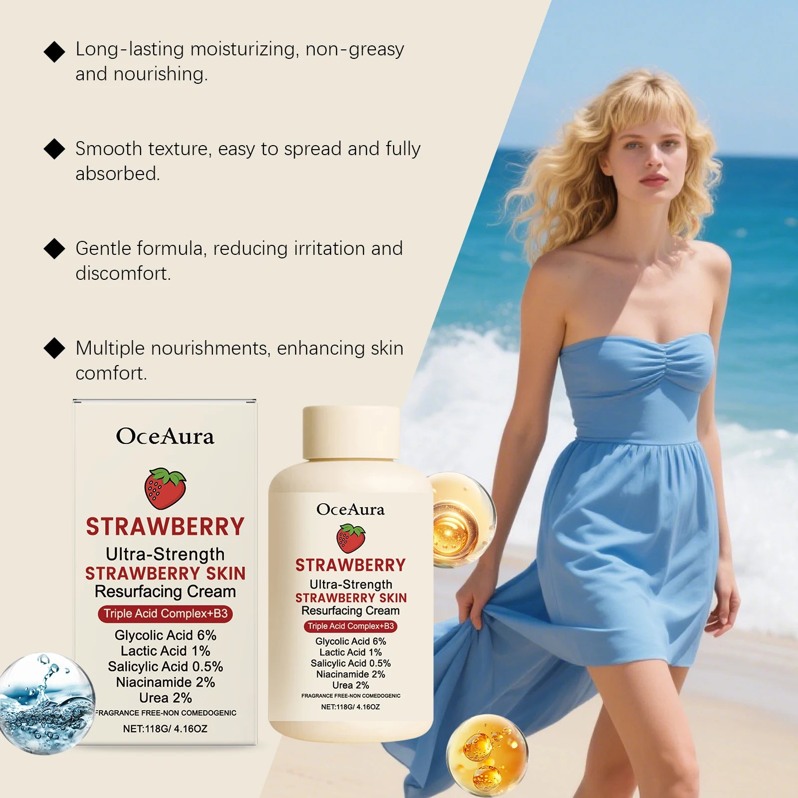 Winter Skincare Cream Dry Flaky Skin Moisturizer Strawberry Soothing Zpaxo