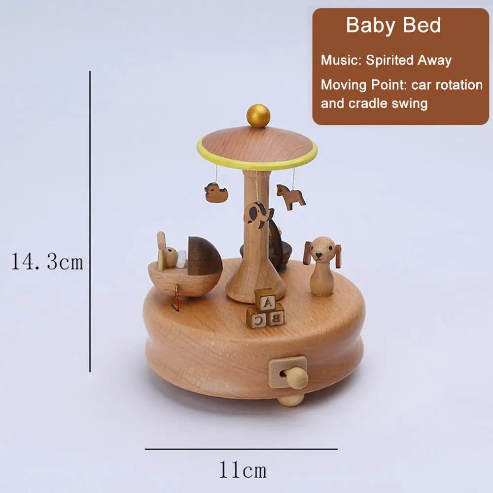 Wind Up Musical Box Wooden Music Box Wood Crafts Retro Birthday Gift Vintage Home Decoration Creative Valentine's Day Gift Zpaxo 01 China Mainland