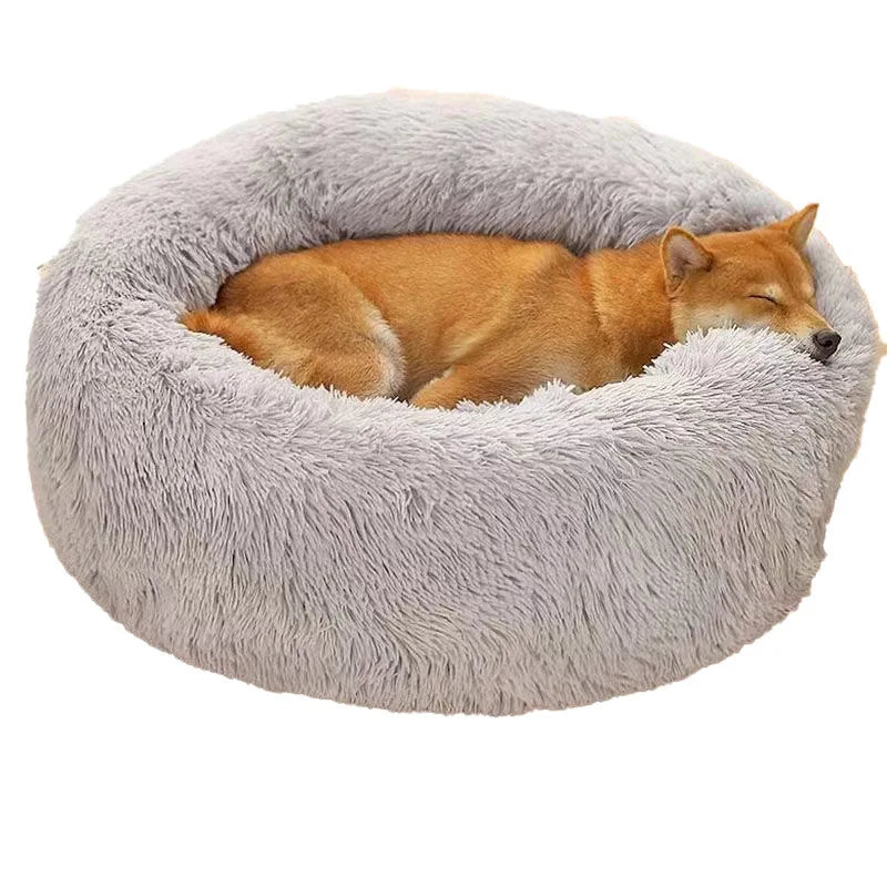 Comfortable Striped Plush Pet Dog Bed Suitable Small Medium-sized