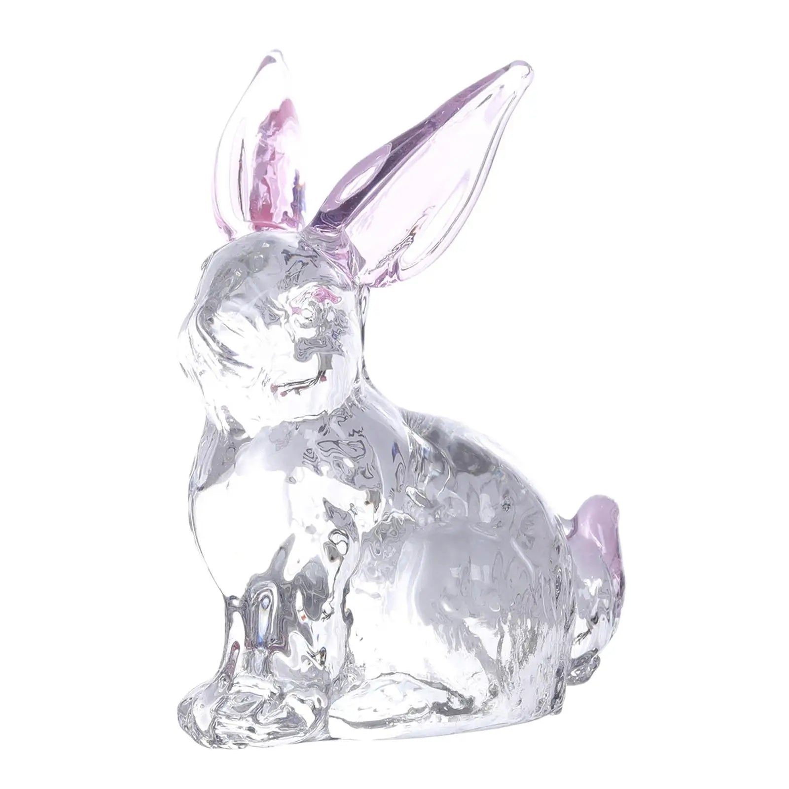 Easter Rabbit Figurine Animal Sculpture Bunny Statue Mini Decorative Figurine Tabletop Ornament for Bedroom Birthday Gift Zpaxo Pink