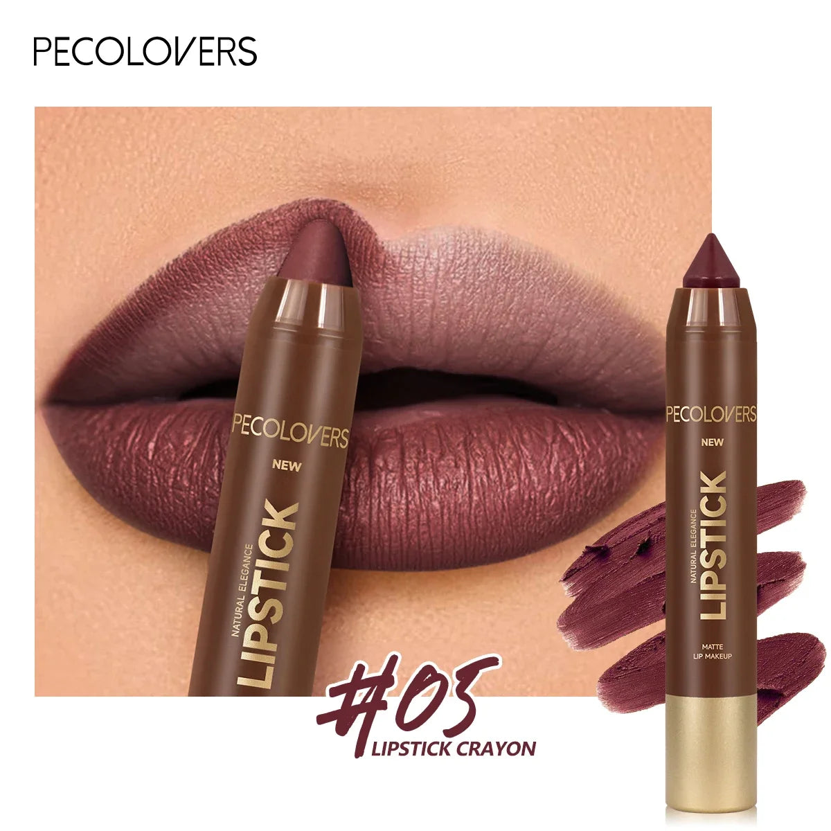 Velvet Lipstick Pencil Matte Long-lasting Lip Glaze Plump Non-stick Cup Lipstick Natural Outline Lips Lipliner Makeup Zpaxo 05