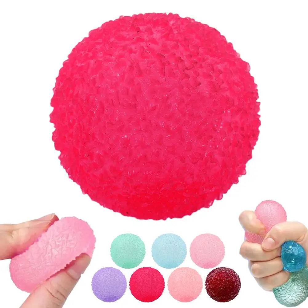 1pc high-end Squishy Multicolor Texture Ice Ball Squeeze Toy for Kids Adult Soft Pinch Pop Fidget Toys Children Halloween Christ Zpaxo rose red