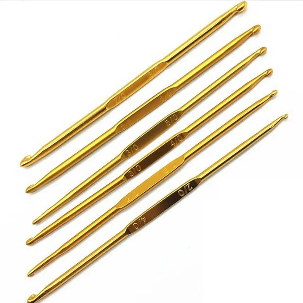 8 Sets Double Aluminum Grip Handle Metal Crochet Hook Hand Knitting Zpaxo